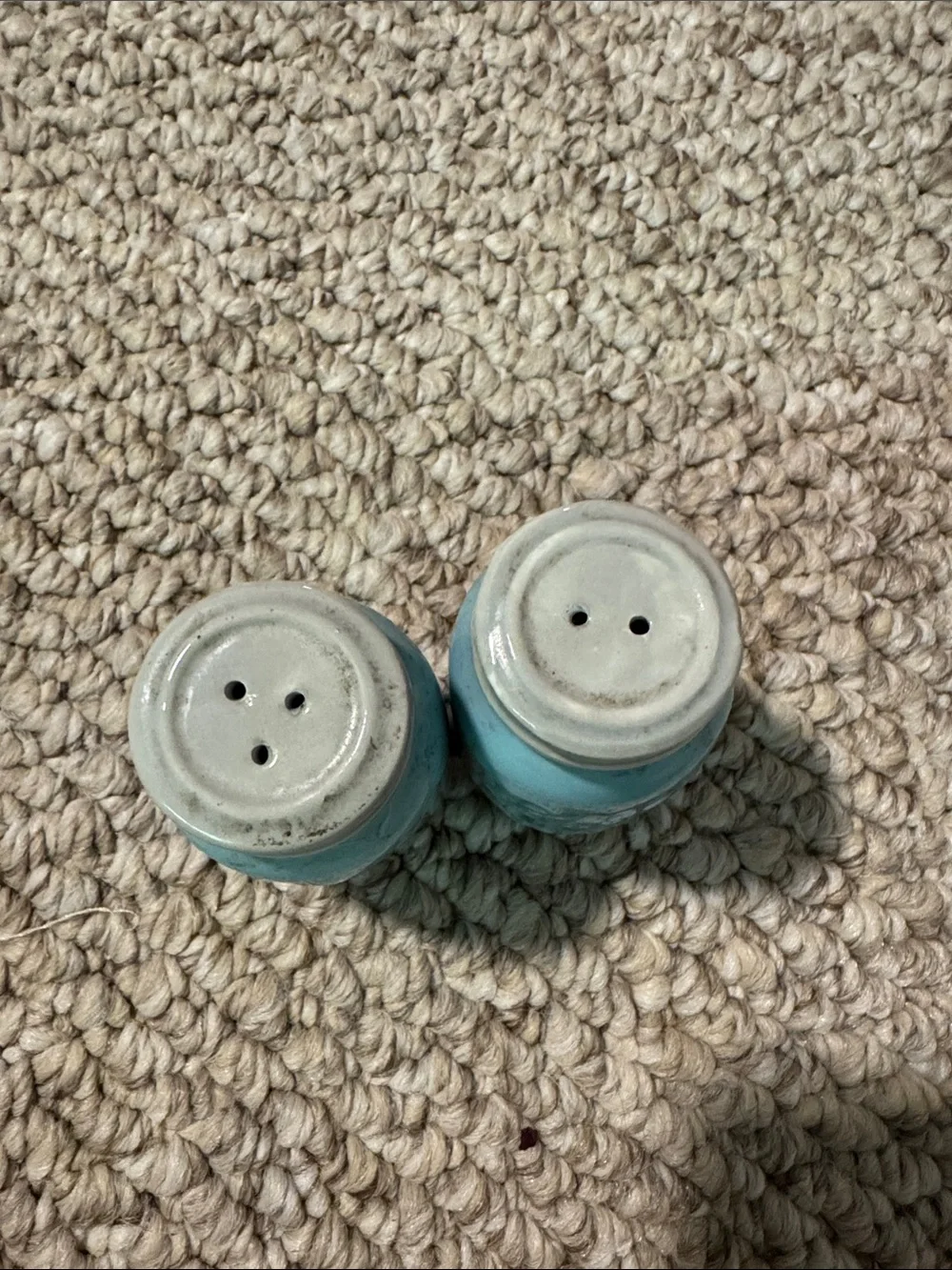 Salt and Pepper Shaker Set Mason Jar Blue